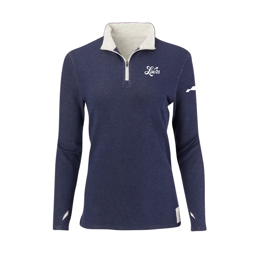 Full Turn Women's Beachwood Cashtec 1/2 Zip - Navy/Cloud