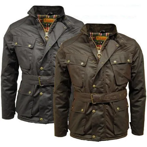 Game Speedway Quilted Wax Biker Jacket - Premium 12oz Antique Waxed Cotton | Durable & Stylish