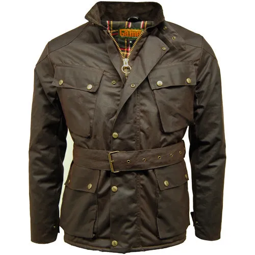 Game Speedway Quilted Wax Biker Jacket - Premium 12oz Antique Waxed Cotton | Durable & Stylish