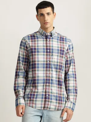 Gant Men Checked Button-Down Collar Full Sleeves Shirt