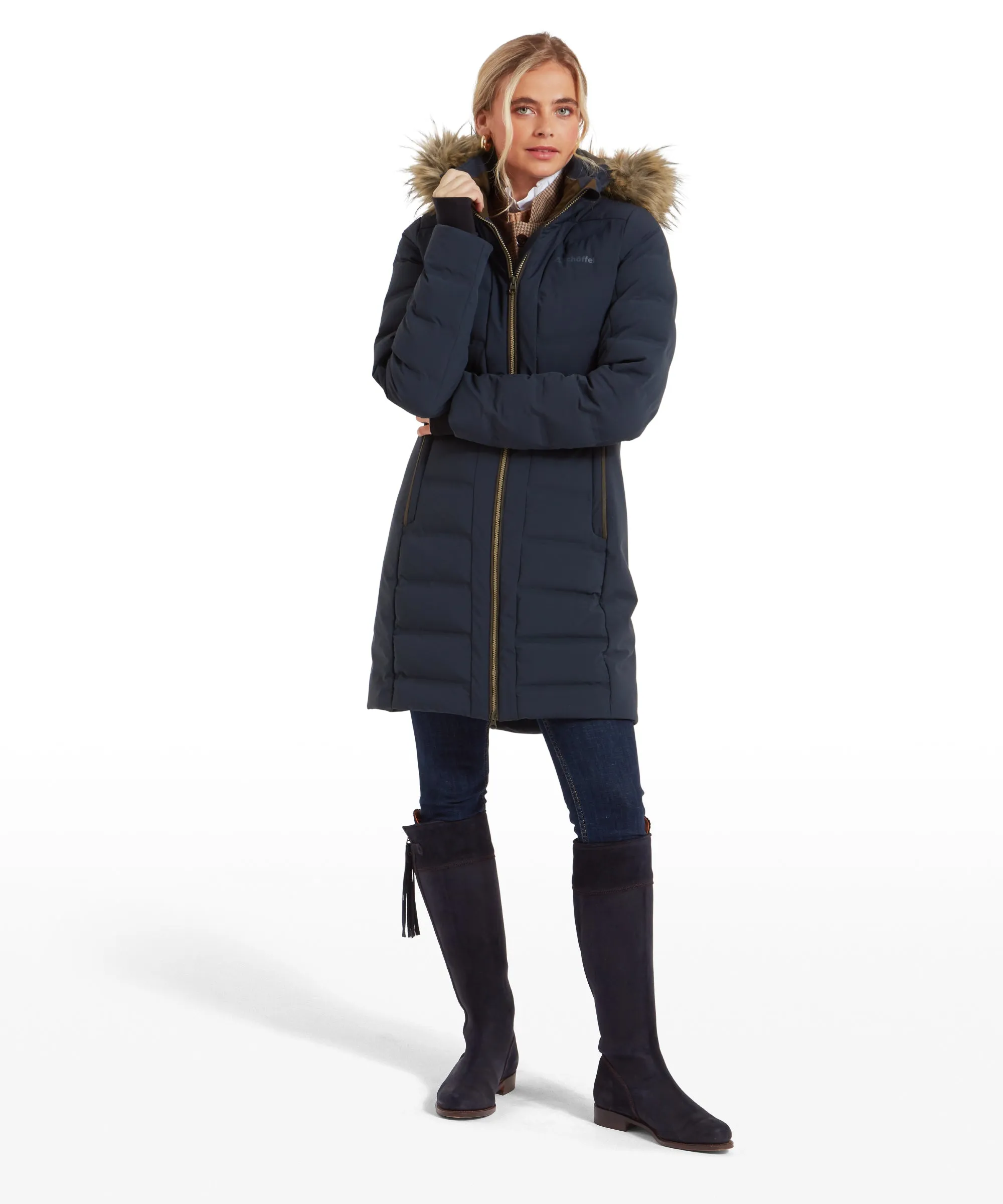 Hurlingham Waterproof Down Coat - Carbon Navy