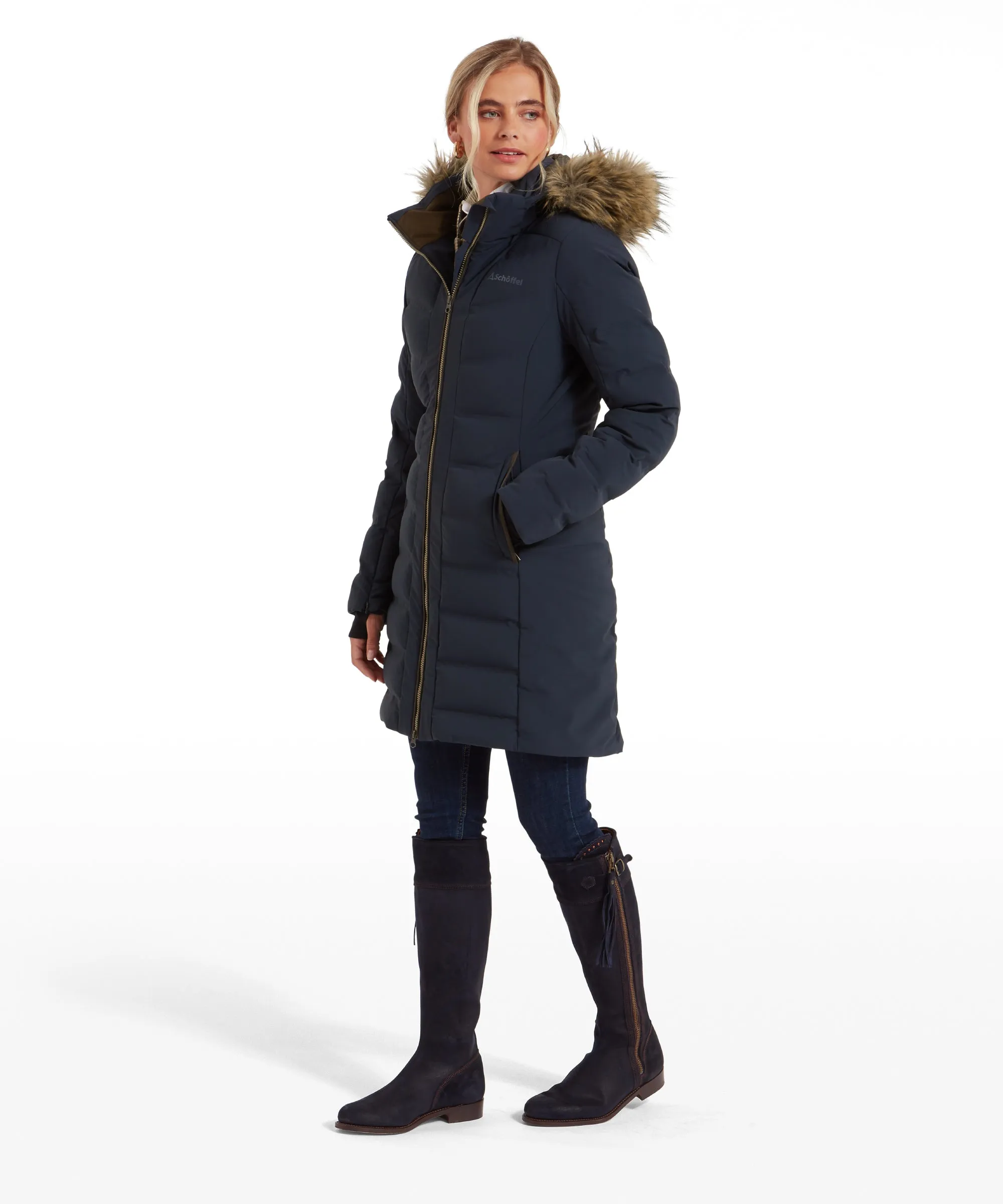 Hurlingham Waterproof Down Coat - Carbon Navy