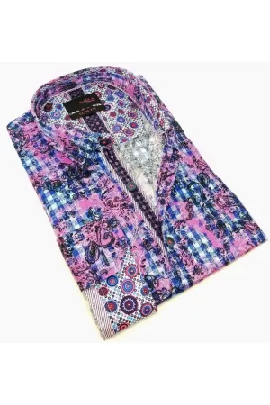 Lilac Button Down Print Shirt