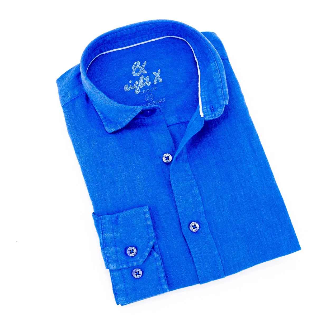 Linen Button Down Shirt - Blue