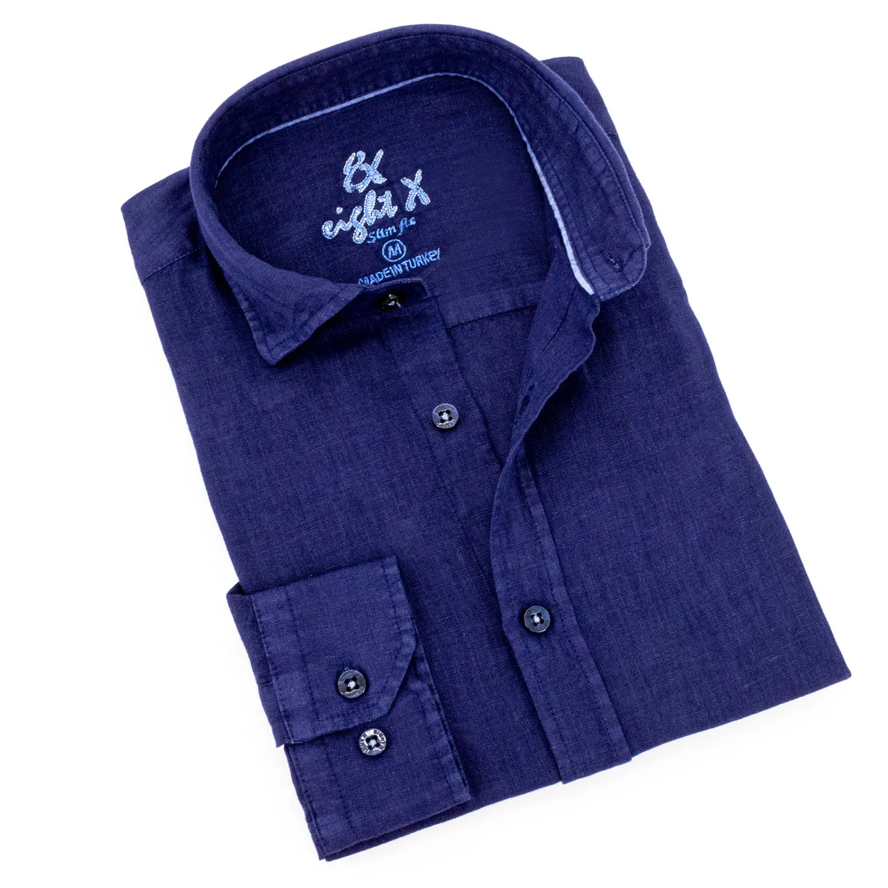 Linen Button Down Shirt - Navy