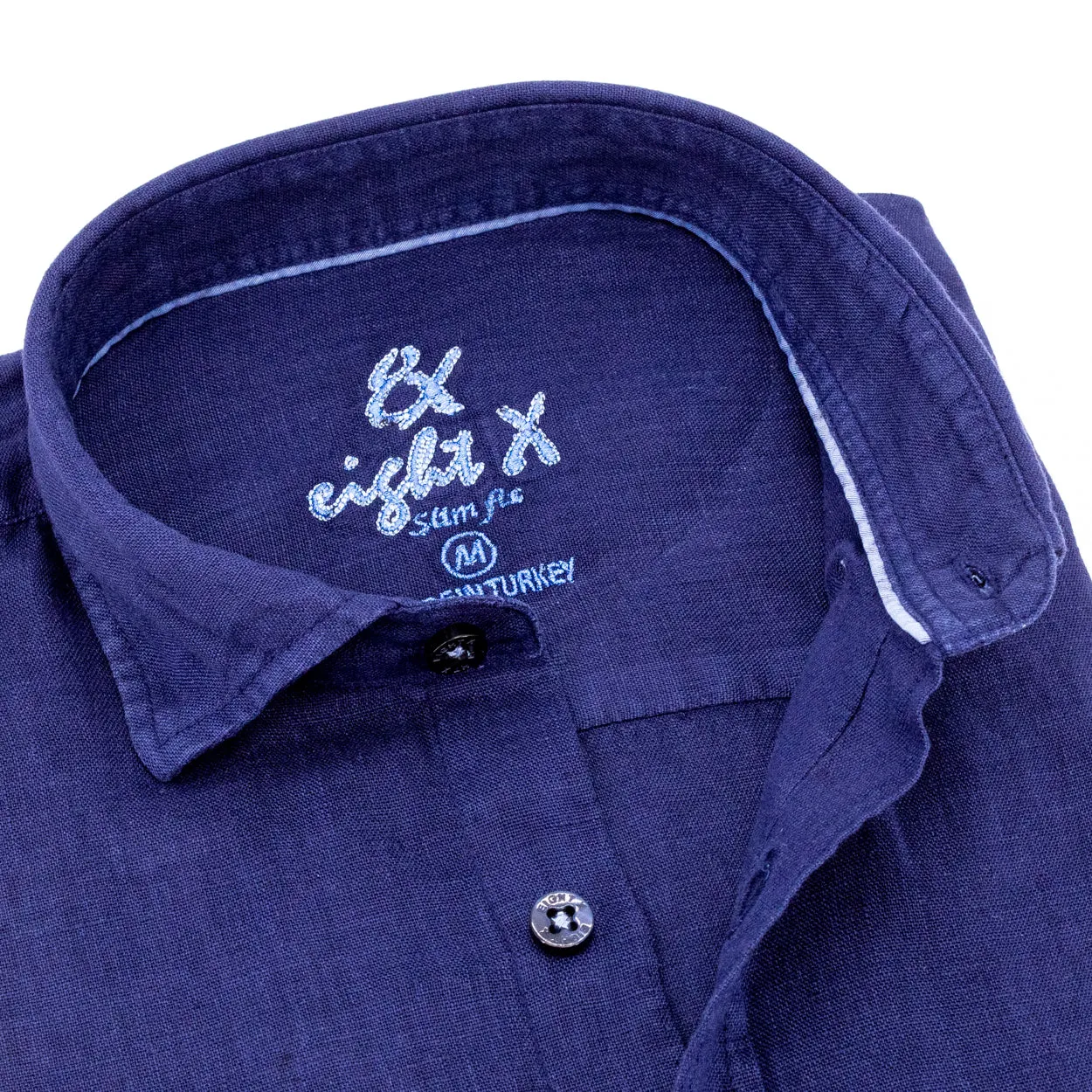 Linen Button Down Shirt - Navy