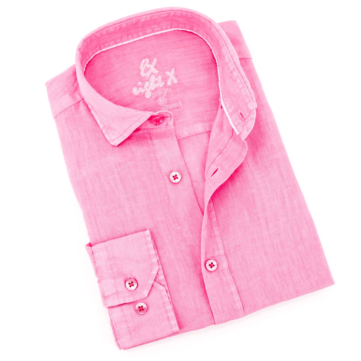 Linen Button Down Shirt - Pink