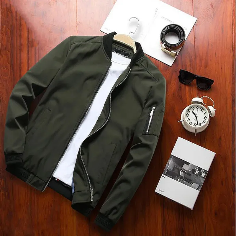 Men Slim Bomber Jacket Coat Windbreaker*