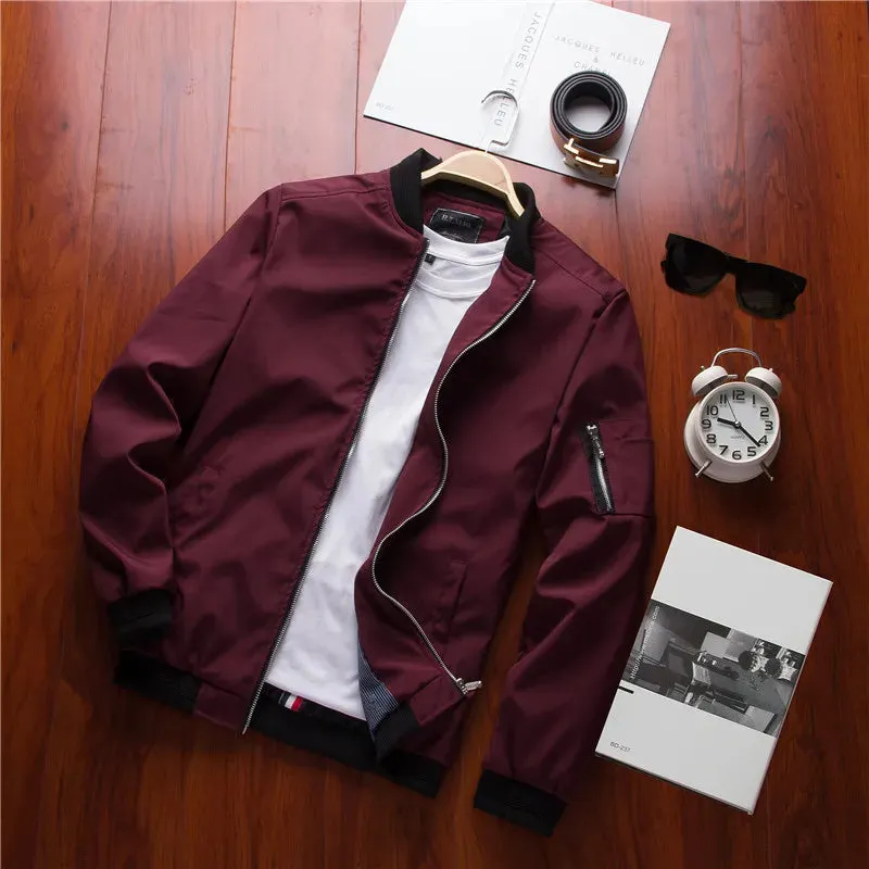 Men Slim Bomber Jacket Coat Windbreaker*