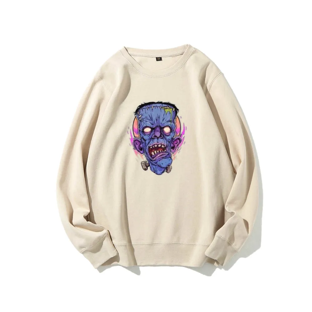 Mens Halloween Zombie Heads Graphic Sweatshirts