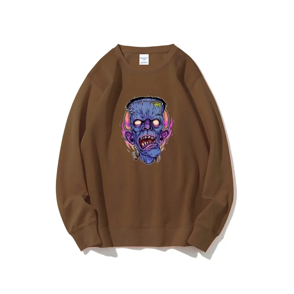 Mens Halloween Zombie Heads Graphic Sweatshirts