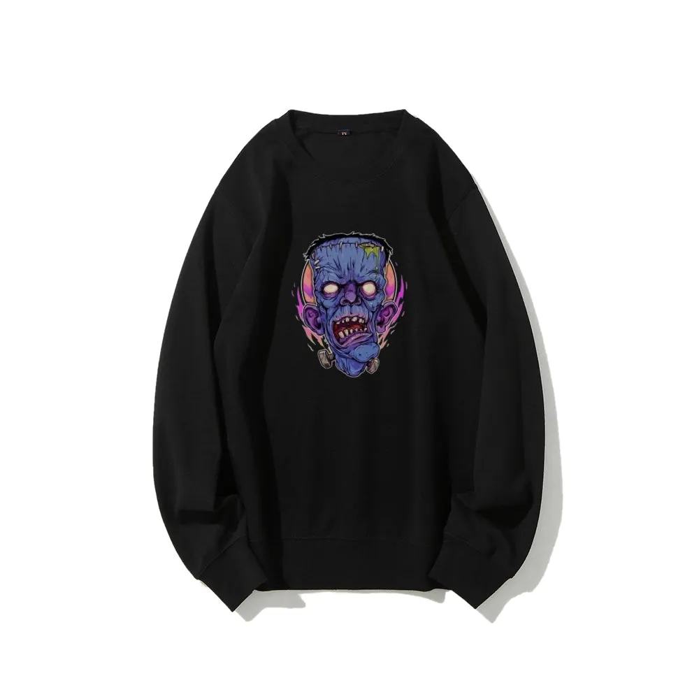 Mens Halloween Zombie Heads Graphic Sweatshirts