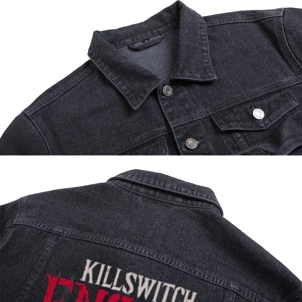 Mens Killswitch Engage Graphic Button Up Denim Jacket