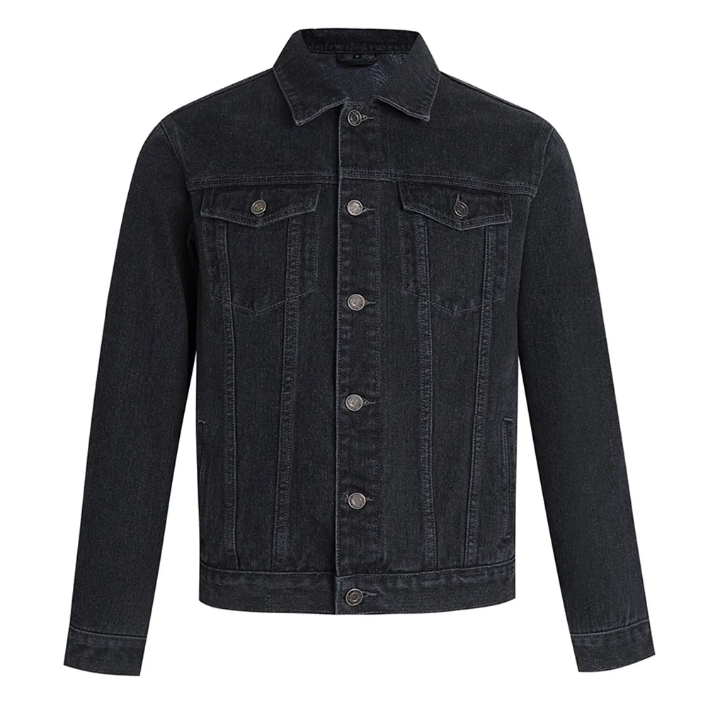 Mens Motorcycle Club Graphic Button Up Denim Jacket