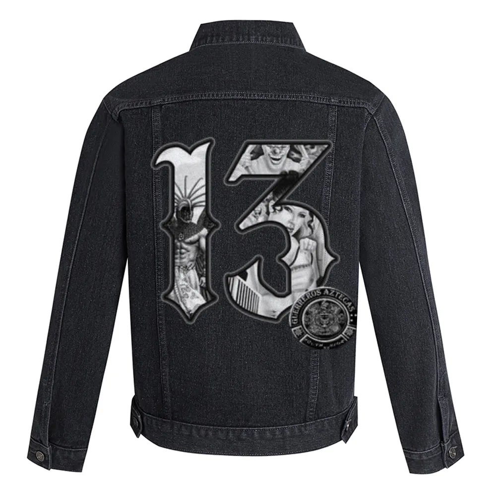 Mens Number 13 Graphic Button Up Denim Jacket