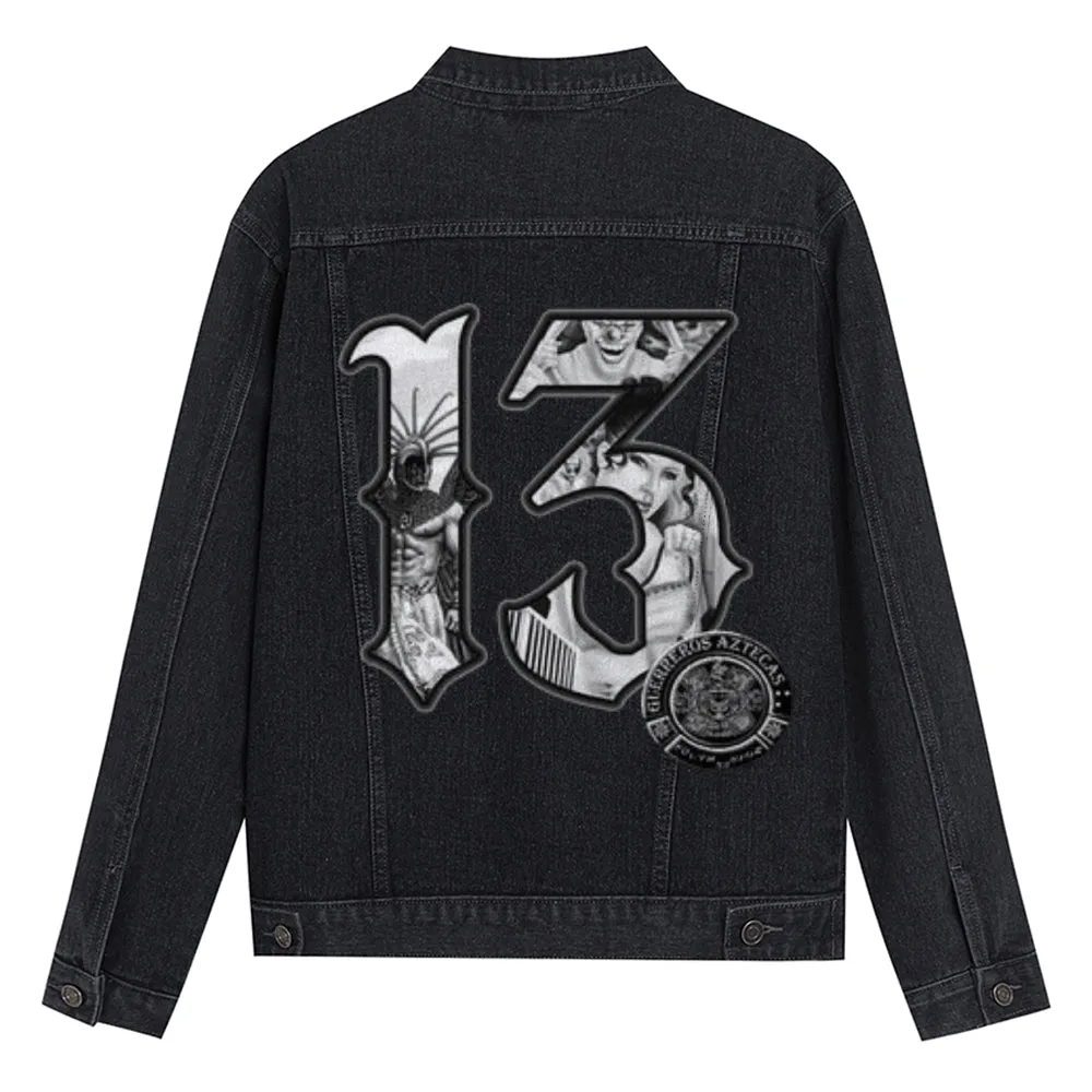 Mens Number 13 Graphic Button Up Denim Jacket