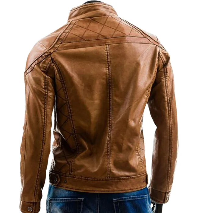 Men's Purple Motorcycle Biker Vintage Retro Cafe Racer Genuine Leather Jacket