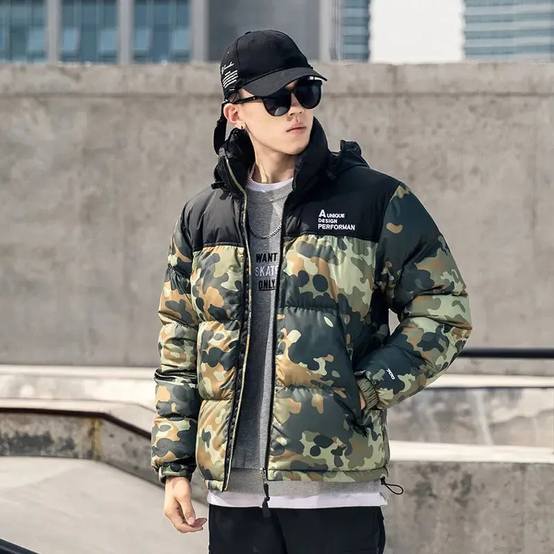 Men's Short Fashionable Shiny Padded Jacket