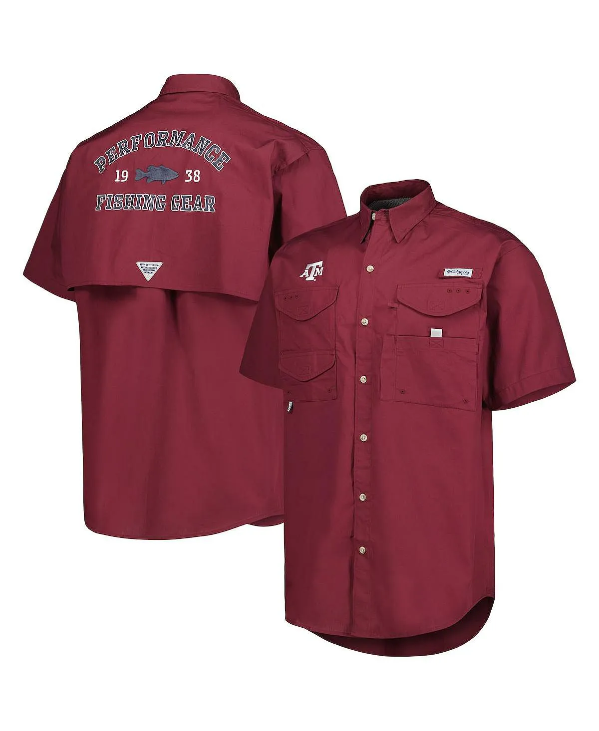 Men's Texas A&M Aggies Bonehead Columbia Button Down Shirt Burgundy