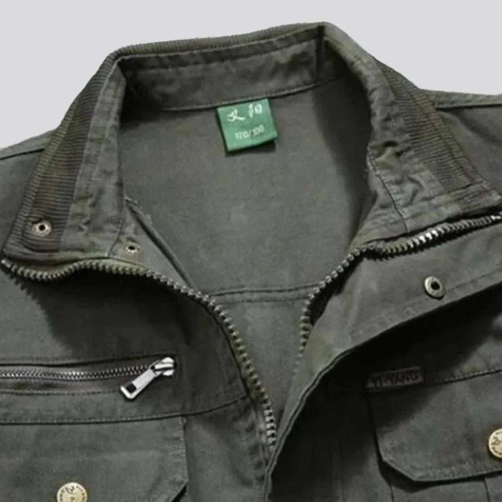 Military duty men's jean jacket