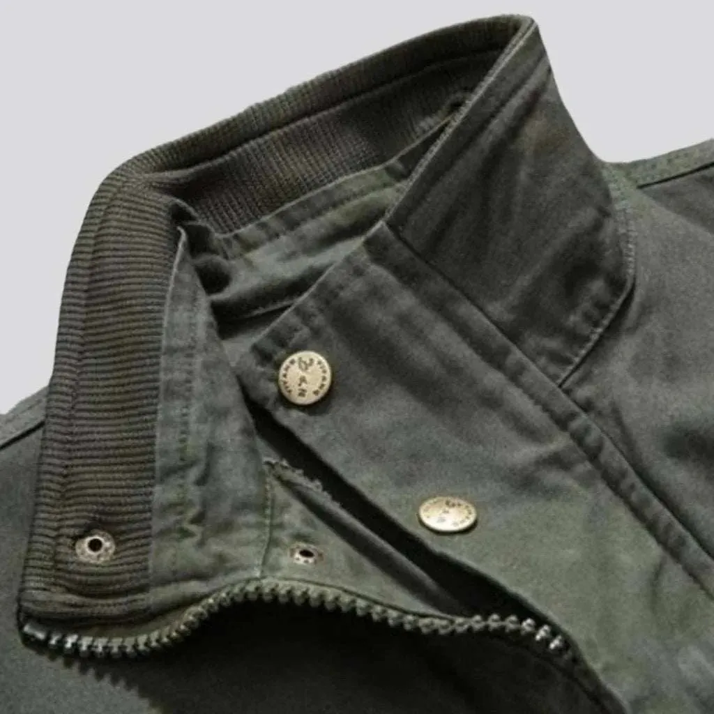 Military duty men's jean jacket