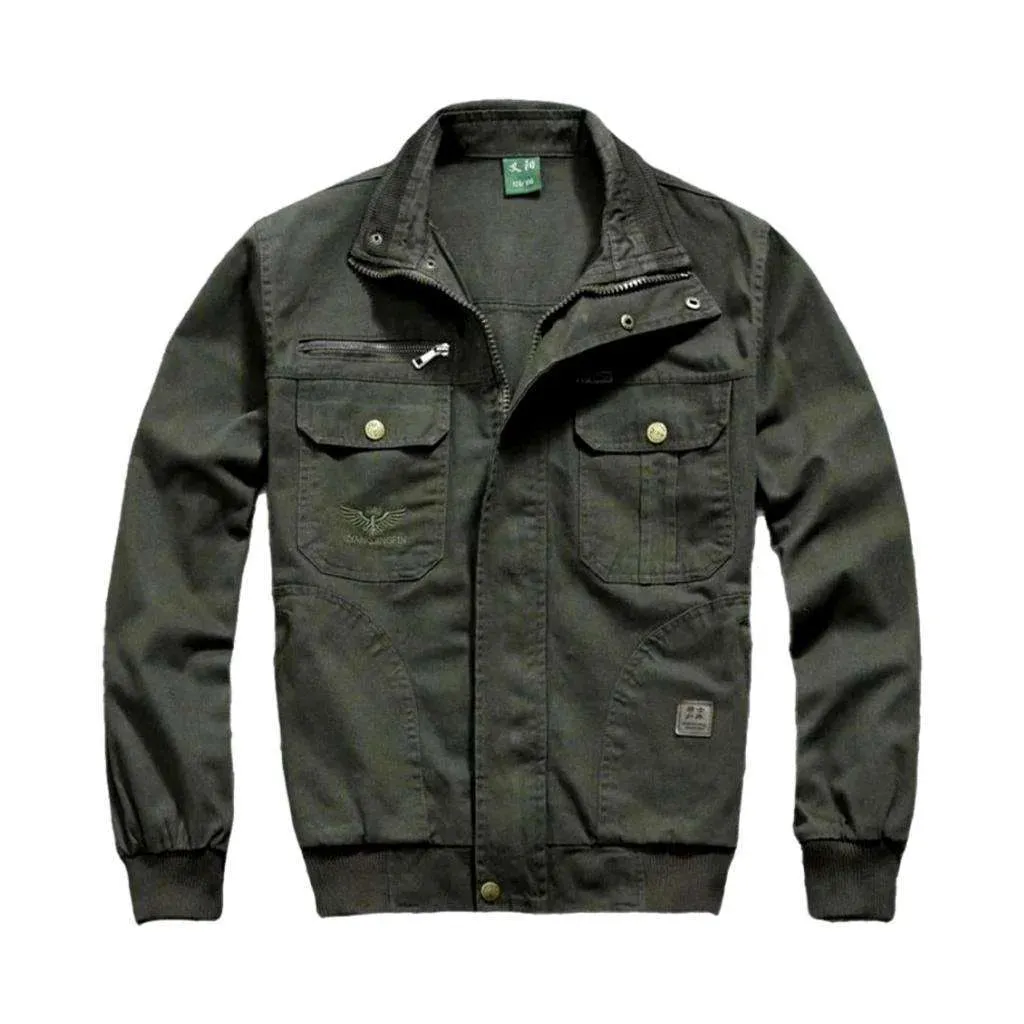 Military duty men's jean jacket