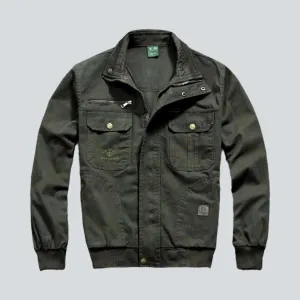 Military duty men's jean jacket