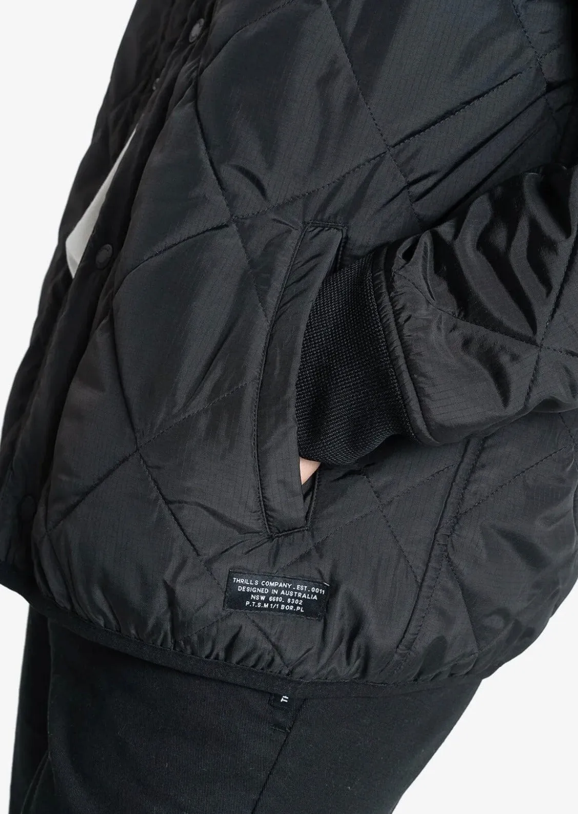 Minimal Quilt Work Jacket Black