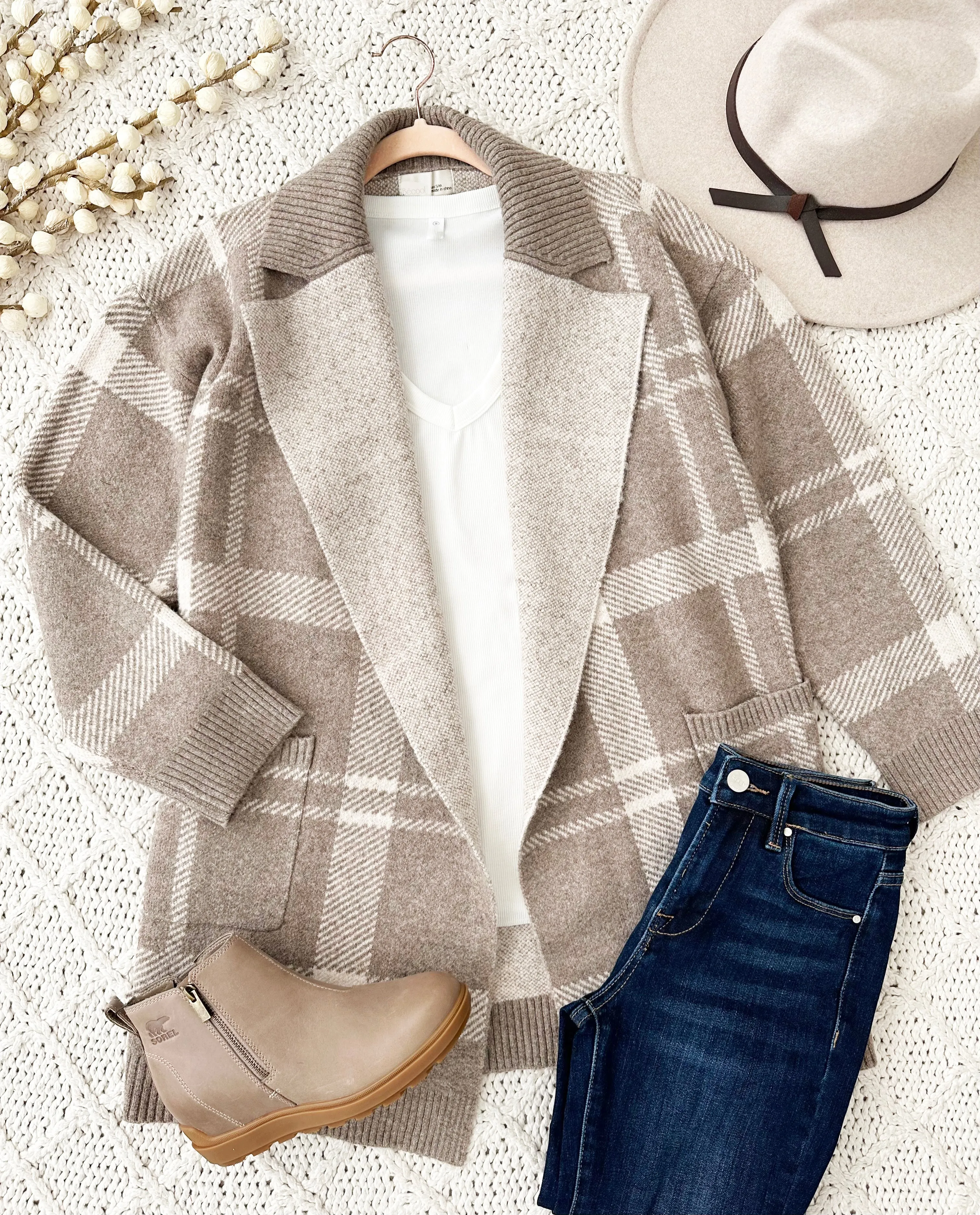 Mocha Plaid Cardy Jacket