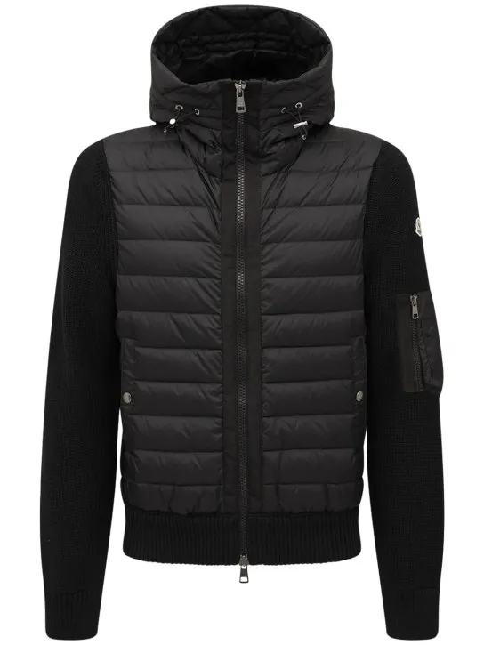 Moncler   Wool blend tricot down jacket 