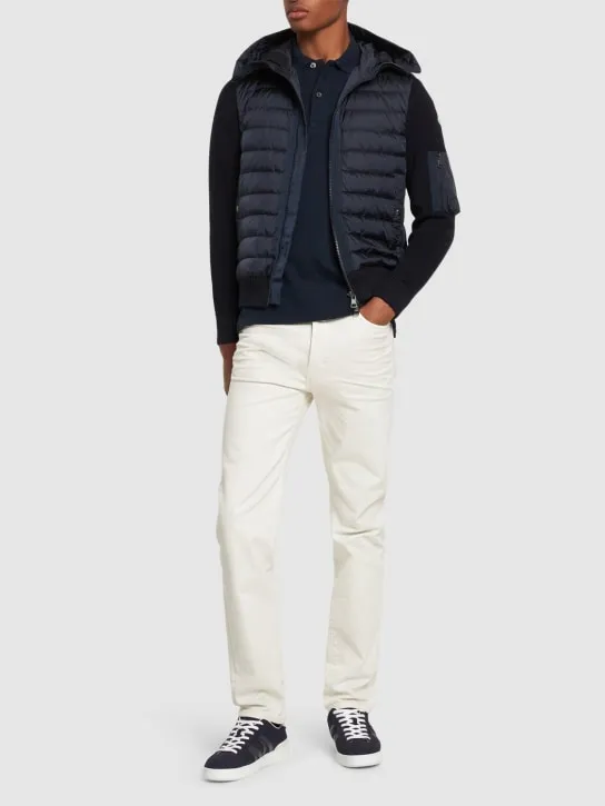 Moncler   Wool blend tricot down jacket 