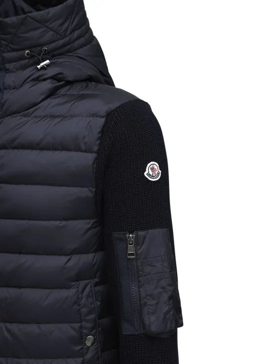 Moncler   Wool blend tricot down jacket 