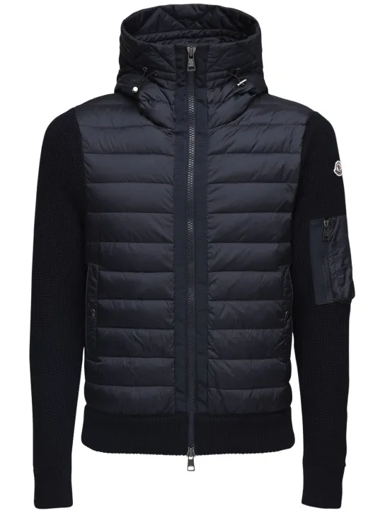 Moncler   Wool blend tricot down jacket 