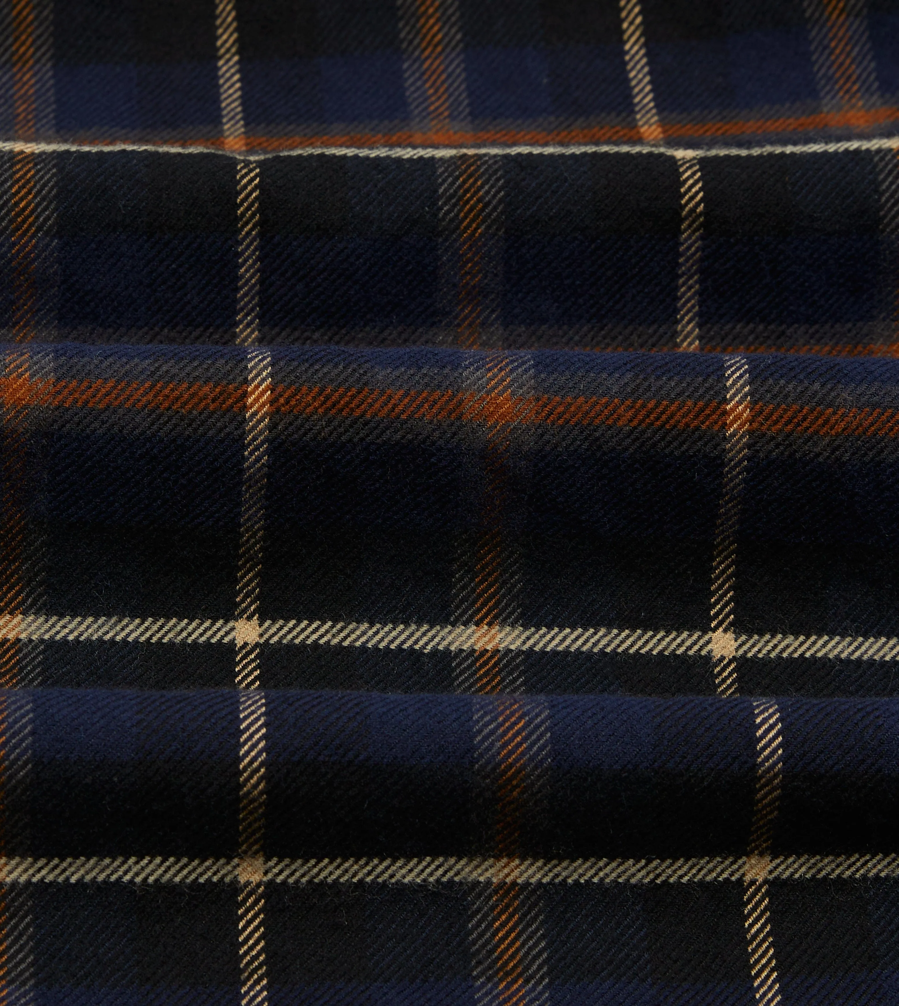 Navy Check Wool-Cotton Four-Pocket Chore Jacket