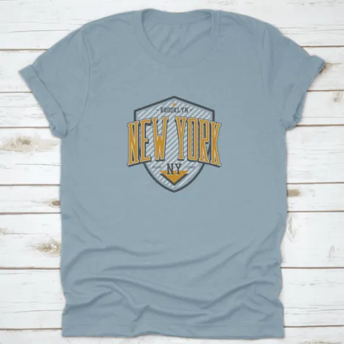 New York, Brooklyn T-Shirt Design With Shield. College League Tee