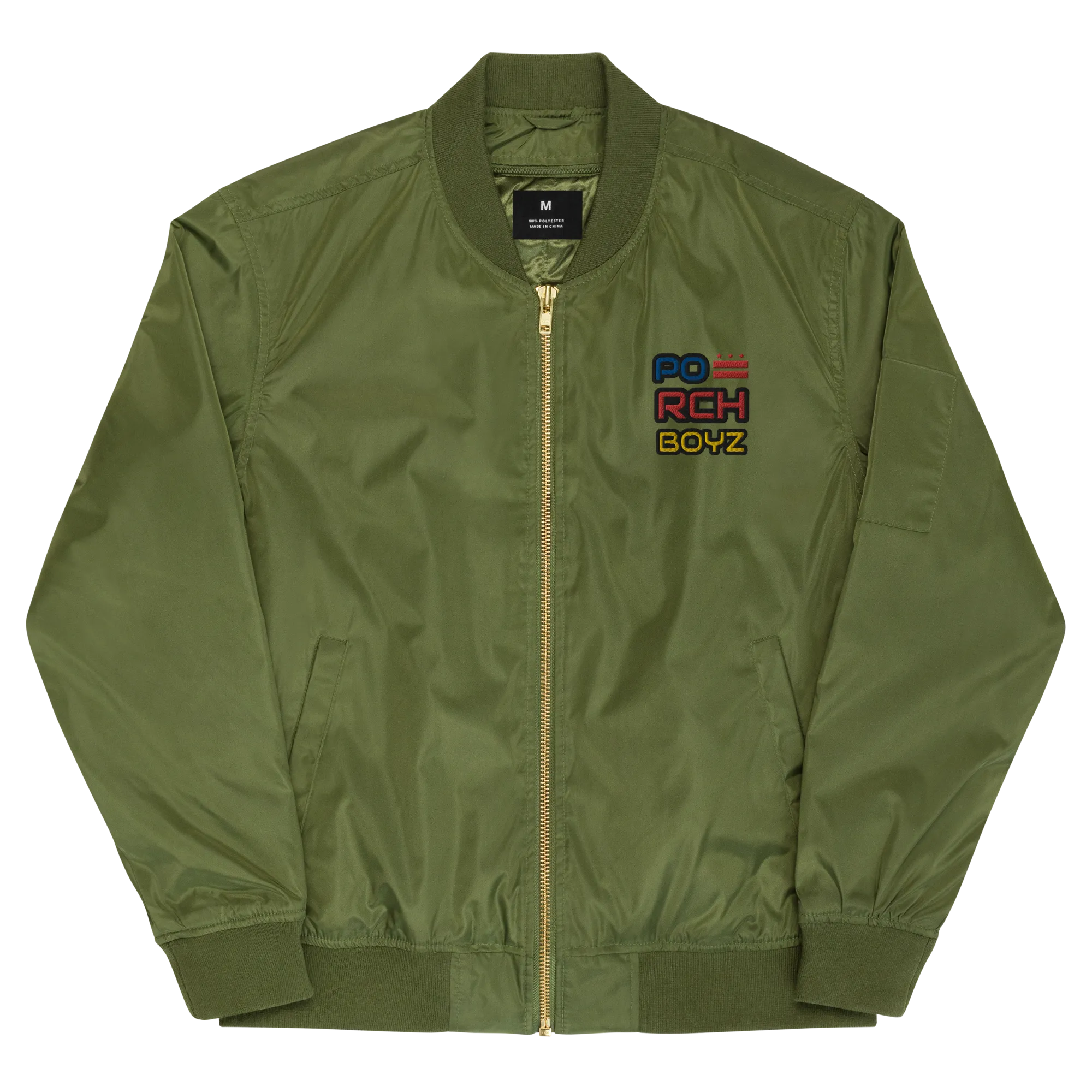 Porchboyz Embroidered Premium recycled bomber jacket