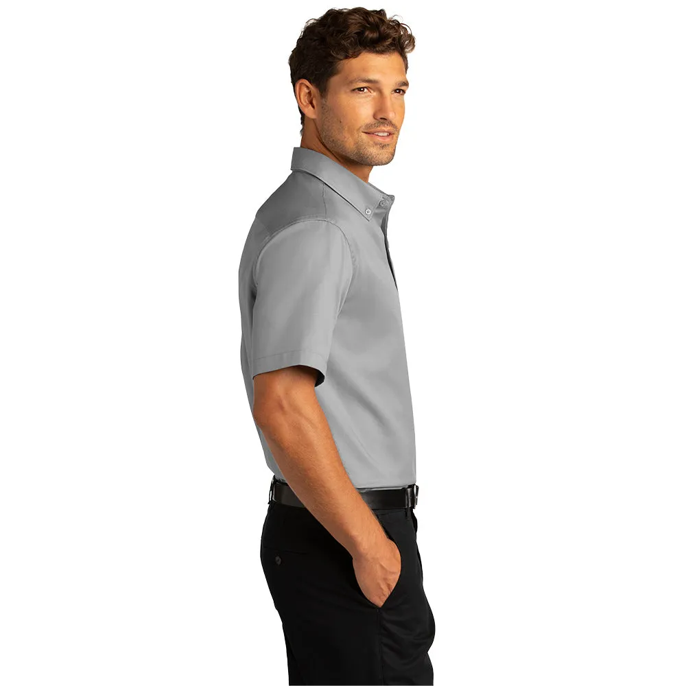 Port Authority® Short Sleeve SuperPro React™ Twill Shirt - Gusty Grey