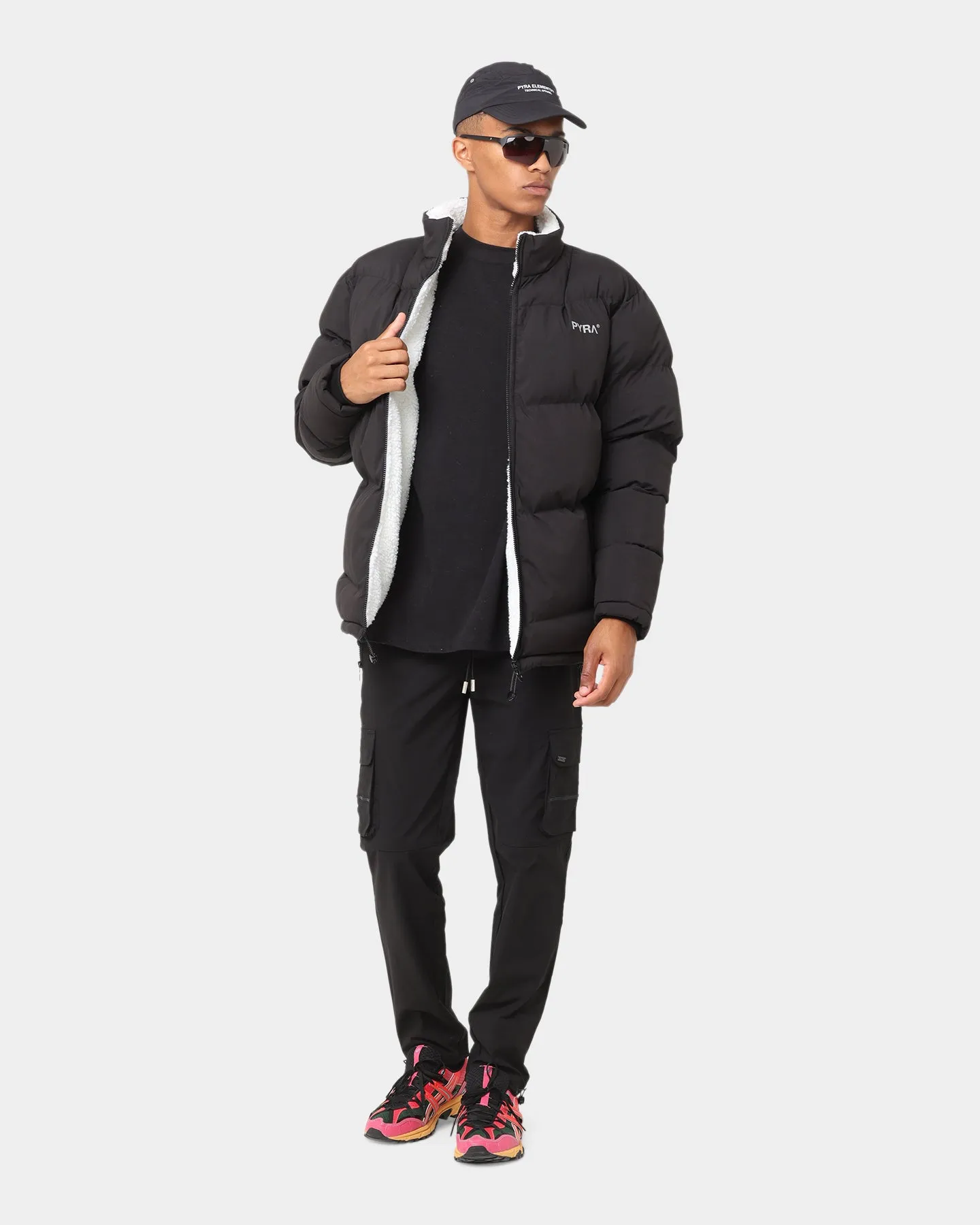 PYRA Sherpa Puffa Jacket Black