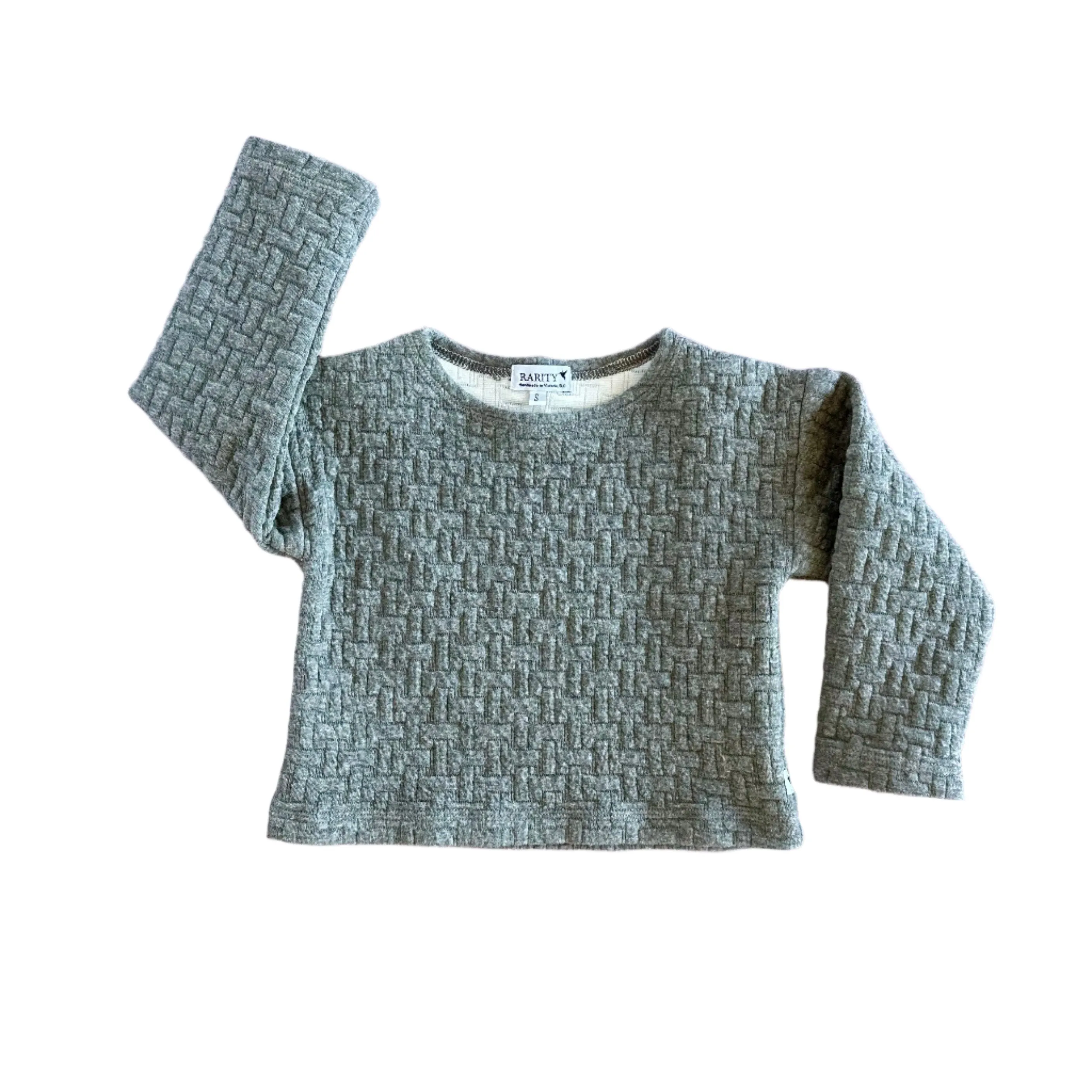 Quilted Boxy sweater, in Grey | RTS