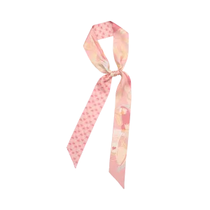 "El Amor" Silk Twilly Neck Bow - Pink