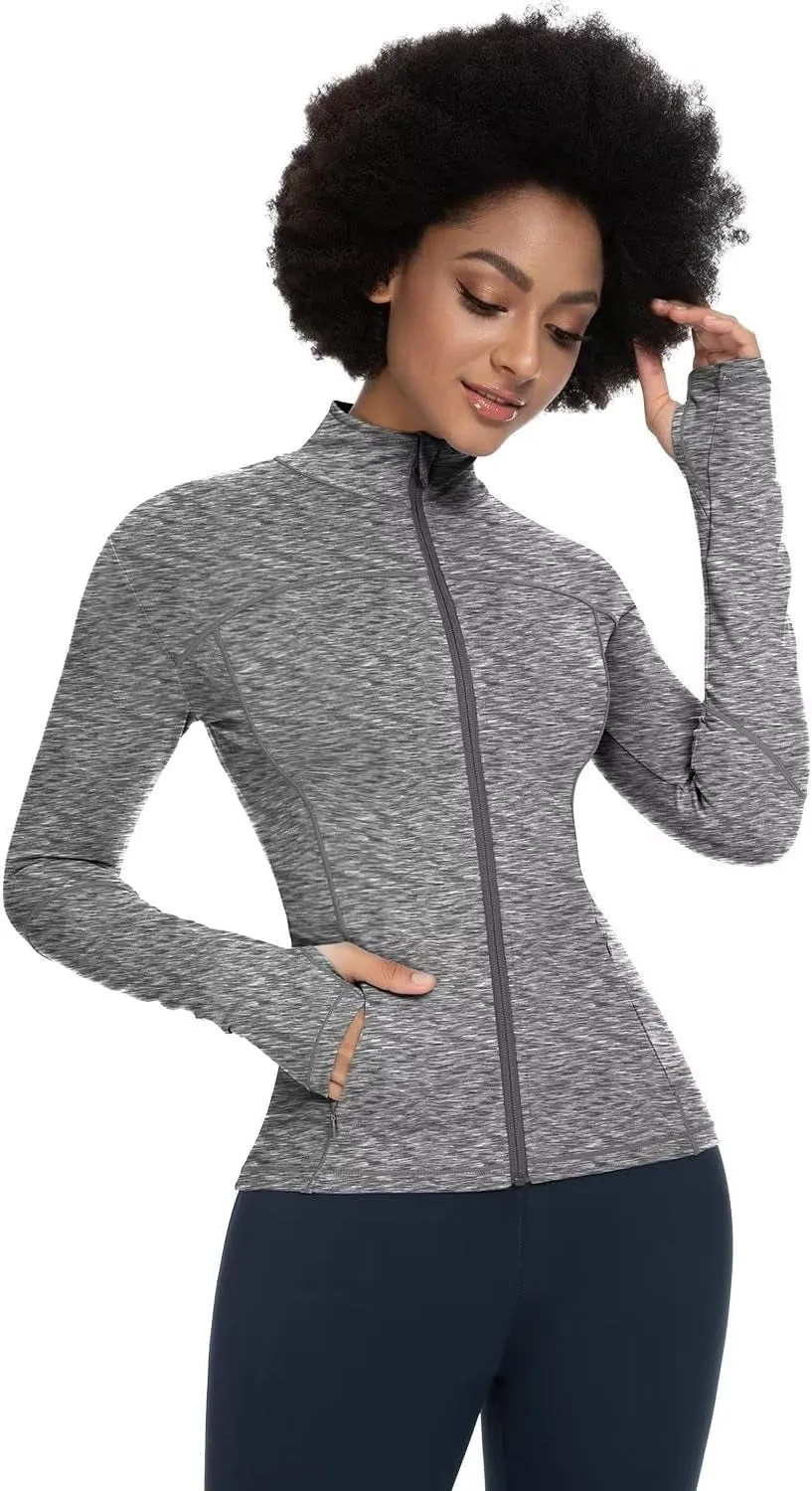 "Enhance Your Style and Energize Your Workout with the Premium Women's Full Zip Athletic Running Jacket - Ideal for Fitness, Yoga, and Exercise!"