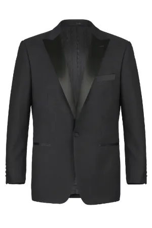 "Louis" Black 1-Button Peak Tuxedo (2-Piece Set)