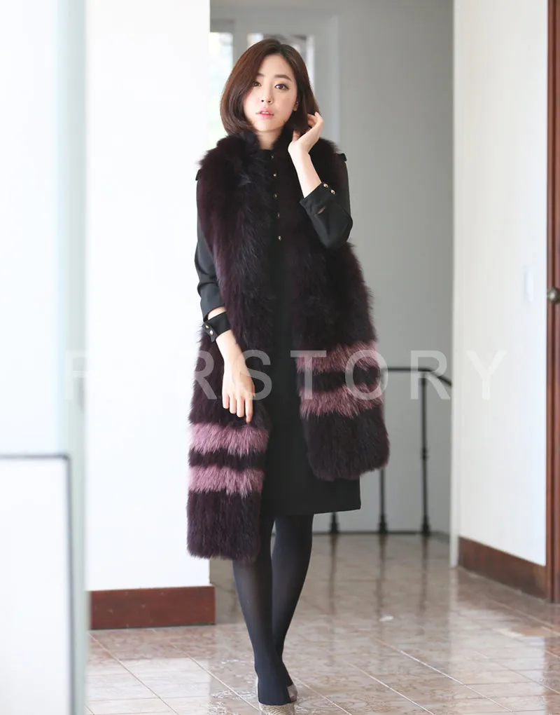 Real Fox Fur Scarf Ball Fur Wrap Cape Shawl Neck Warmer FS15503