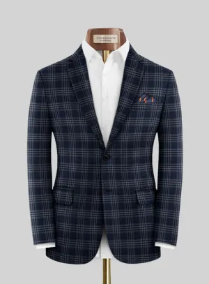 Reda Omiji Blue Checks Wool Jacket