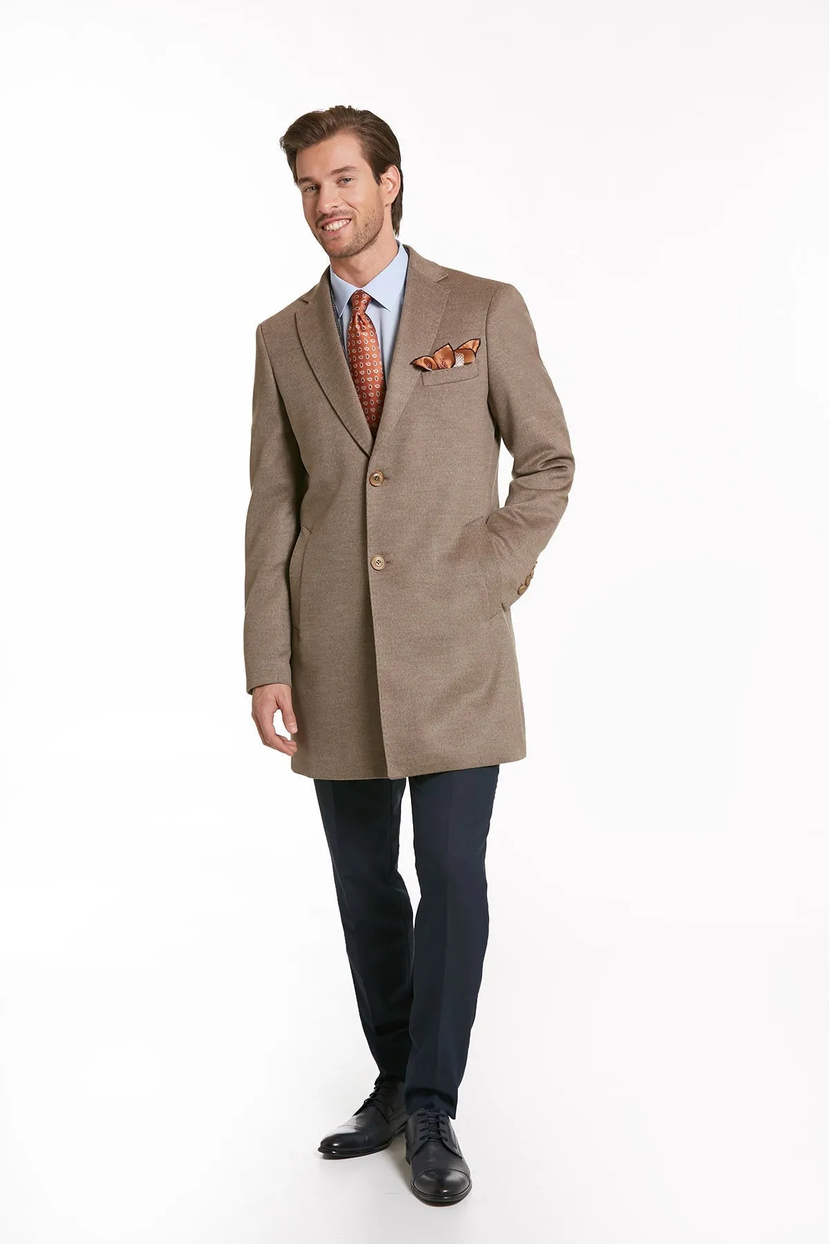 Regular Fit Cachet Notch Lapel Mink Overcoat