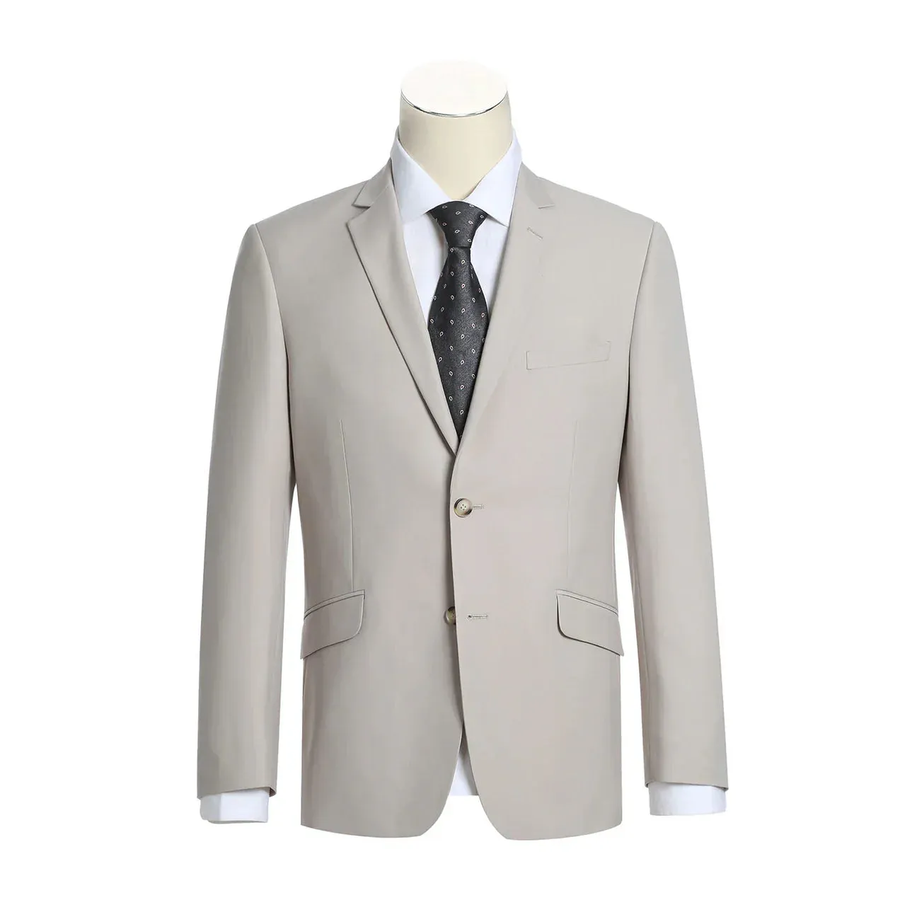 RENOIR Beige Classic Fit 2-Piece Single Breasted Notch Lapel Suit 201-84