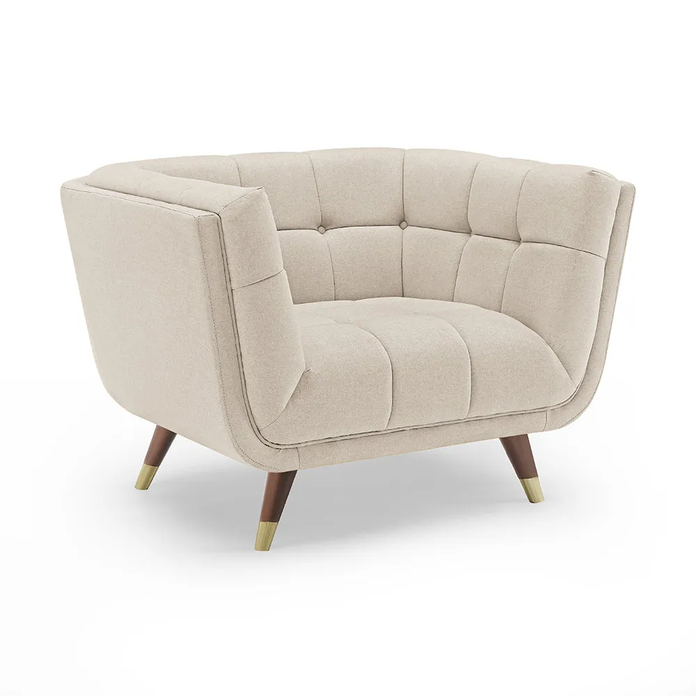 River Quinn Tuxedo Wide Arm Armchair in Linen