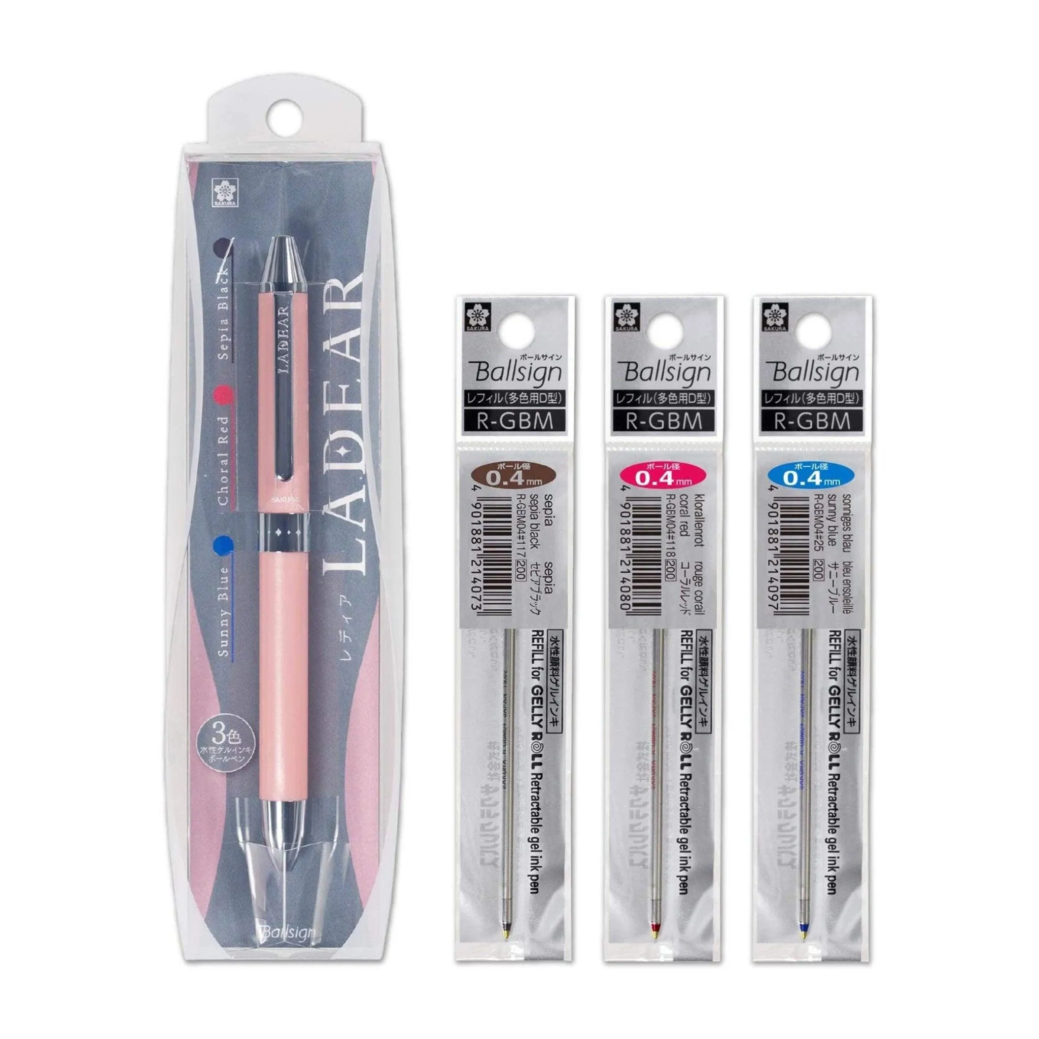 Sakura LADEAR GB3L 0.4MM three-color pen water-based pen bubble shell metal pen GB3L1504 limited plaid texture