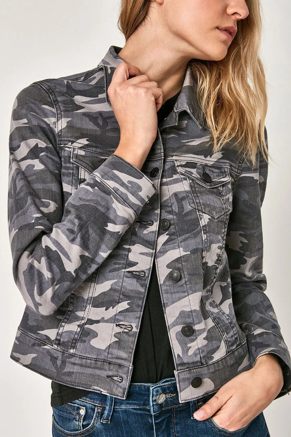 SAMANTHA JACKET IN GREY CAMO STR