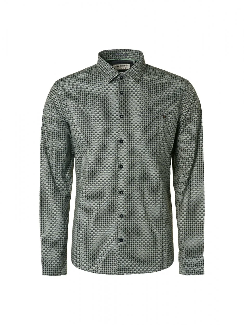 Shirt Stretch Allover Printed | Light Seagreen